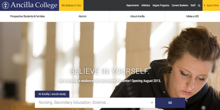 ancilla college new website march 2015