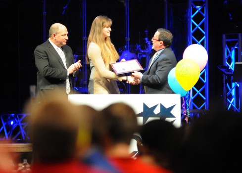 Roberts Wesleyan College forward Marissa Sell was named the Kathy Freese Award winner.