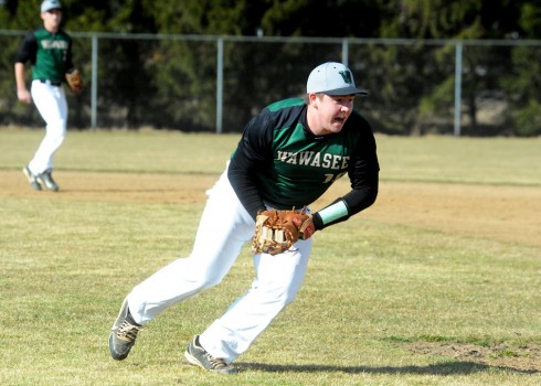 Harrison Shortill was huge for Wawasee with 6 RBIs against Bethany Christian, but also made a few nice plays in the field. (Photos by Mike Deak)