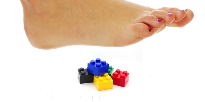 foot step on Lego