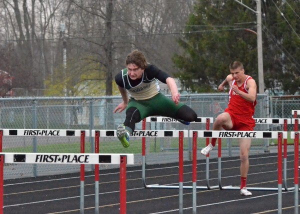 Clayton Cook took first in three event for Wawasee, including the 110 hurdles.