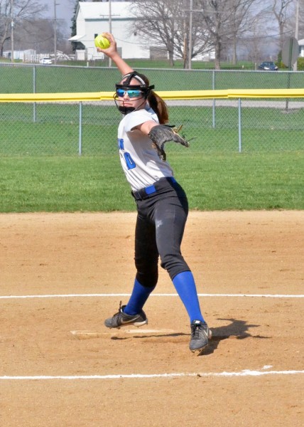 Courtney Jennings rifles in a pitch for the Lady Trojans.