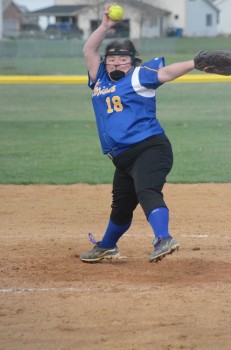 Triton pitcher Brycelyn Garbison prepares to fire a pitch Monday.