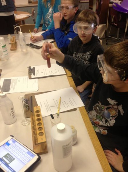 Students researched and investigated changes of properties during chemical reactions.