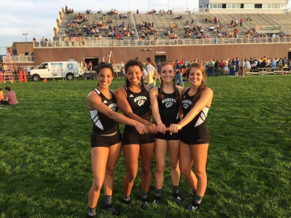 The Warsaw 4 X 400 relay team placed third in the Franklin Central Flashes Showcase in Indianapolis (Photo provided by Matt Campbell)