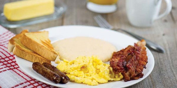 Pancakes-Sausage-egg-breakfast