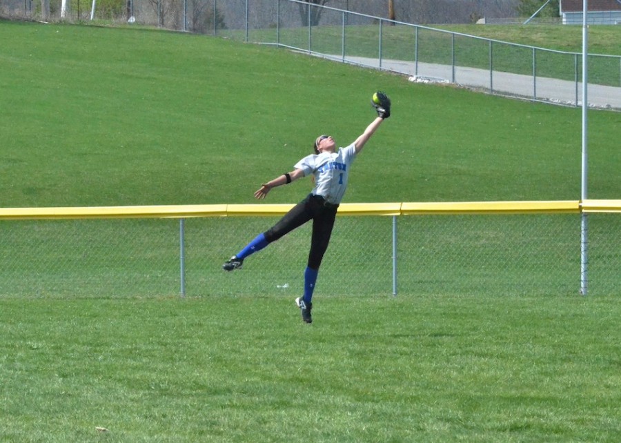 Triton's Taytum Hargrave was excellent in center field in Saturday's 5-4 loss at Wawasee. (Photos by Nick Goralczyk)