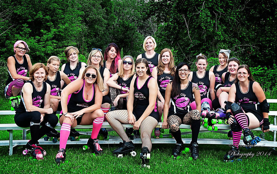 The Lake City Roller Dolls, shown here in their 2014 publicity photo, are ready to begin its 2015 campaign May 2 in Warsaw.