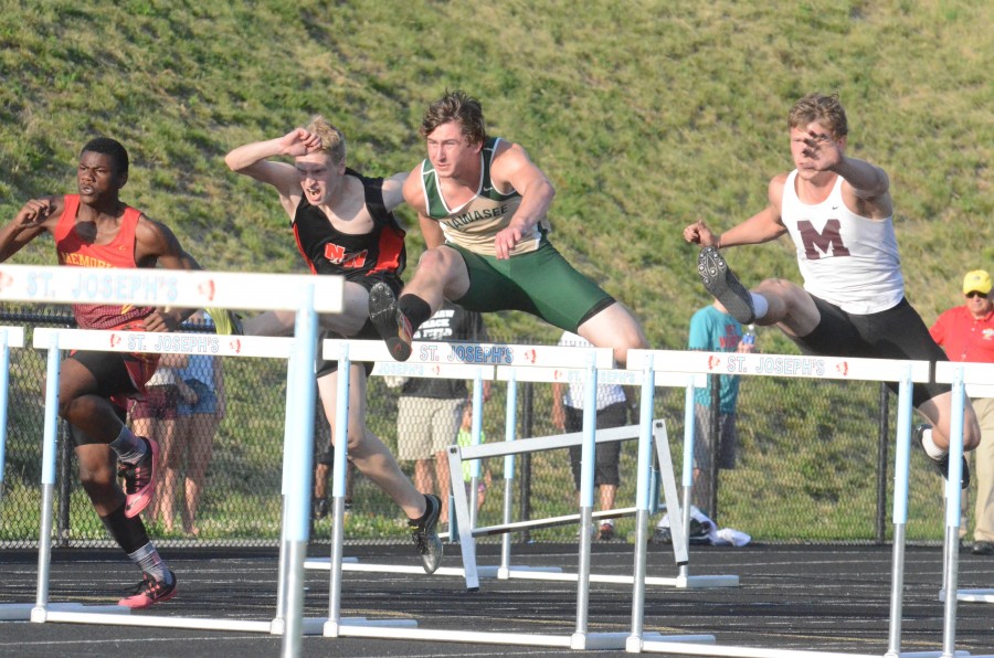 Clayton Cook of Wawasee claimed the 110 hurdles tile at the South Bend St. Joseph Regional Thursday night.