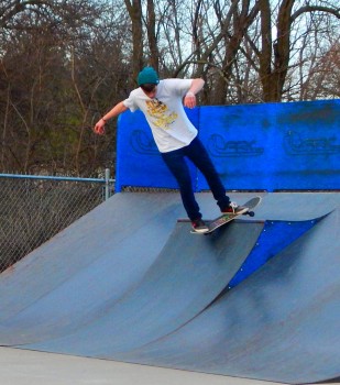 Bryant Raney drives from Goshen to Syracuse Skate Park to experience a variety of ramp designs and materials.