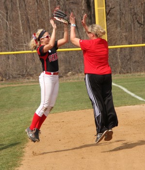 Brooke Shell was one of three Grace College softball players who earned Crossroads League honors (Photo provided by the Grace College Sports Information Department)