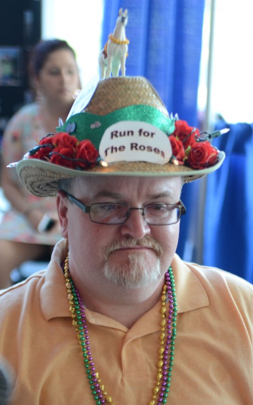 Kevin Moist created a special hat for the evening.