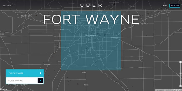 Uber ride sharing Fort Wayne