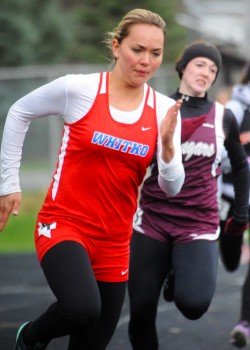 Whitko's Kaitlyn Reed won the long jump, high jump, and helped Whitko to a top three relay at the Goshen Relays Saturday. (File photos by Mike Deak)