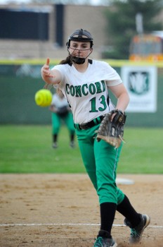 Concord pitcher Rae Ann Miller gave up just one earned run against Wawasee.