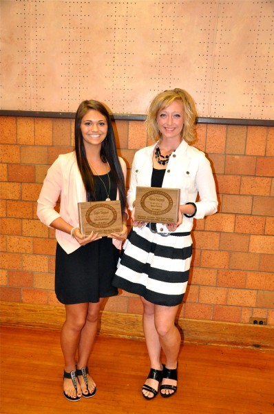 Tippecanoe Valley seniors Taylor Trippiedi (at left above) and Hanna Dalrymple received the TRC Mental Attitude Awards (Photo provided)