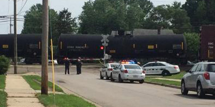 South Bend train vs pedestrian