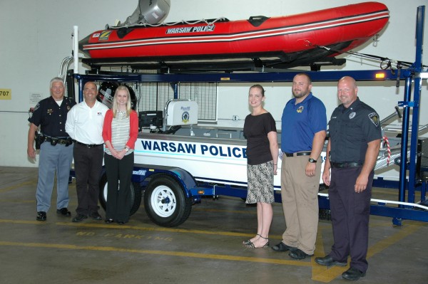 (From left) Joe Hawn, WPD Dive Team Commander; Rich Haddad, K21 Health Foundation;  Amy Cannon, KCCF and KREMC Operation Round Up; Stephanie Overbey, KCCF; R.J. Nethaway, WPD Dive Team Asst. Commander; Scott Whitaker, WPD Chief of Police.  (Photo provided)