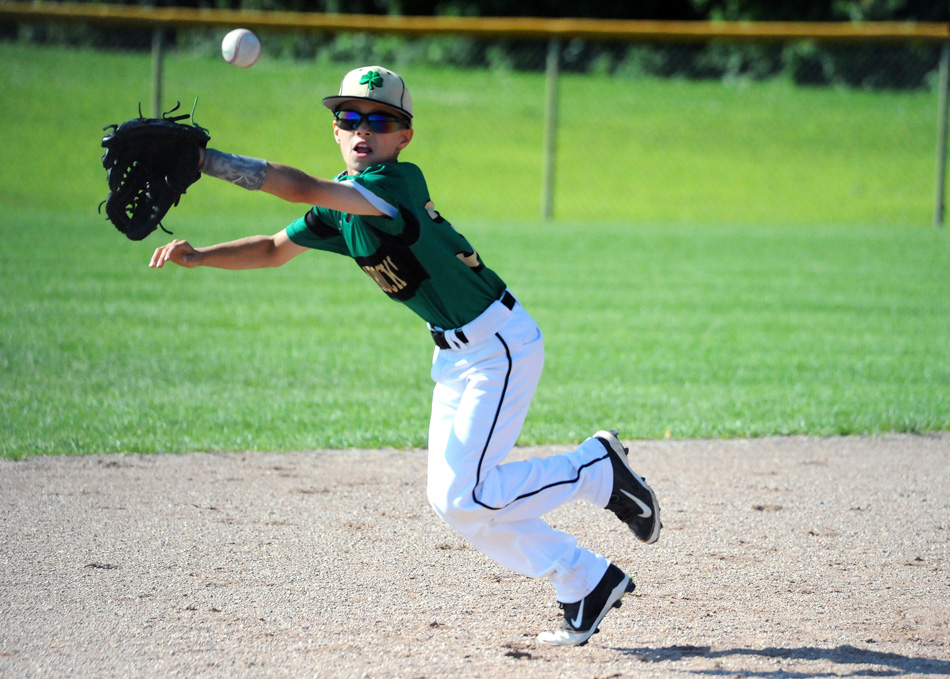 Battle Creek Shamrocks shortstop Brayton Mears makes a play on a ball at the BPA World Series.