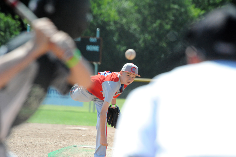 AWP Fort Wayne Cubs pitcher Jarrett Bailey delivers to the Kalamazoo Kobras during the opening round of the 13U tournament at the BPA World Series. The Cubs would win, 6-4.