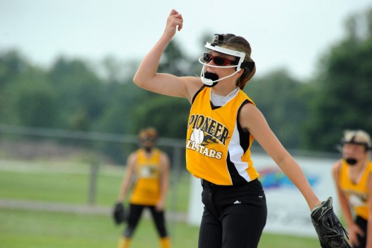 Kylie Byrd and the Pioneer 12U softball team won the Town & Country Softball State title at Rochester. (Photo by Mike Deak)