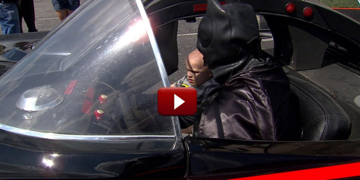 Batman visits cancer patient