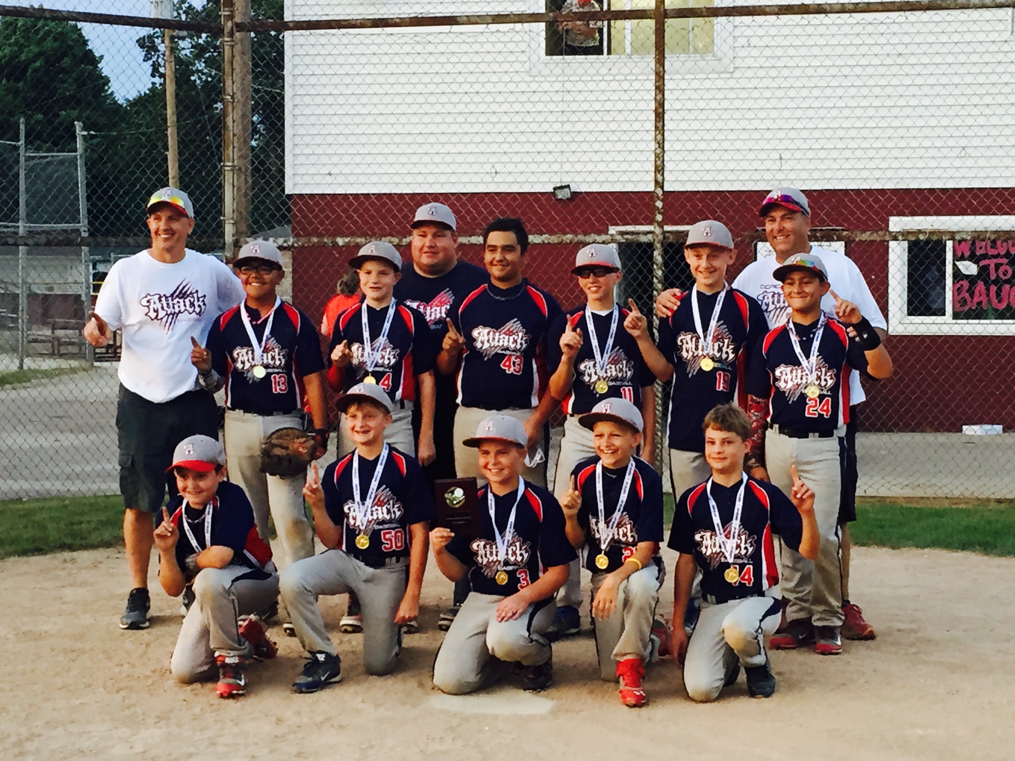 The 12U CCAC Attack won the Northern Indiana Cardinals Tournament championship this weekend. The champions, who went 3-1 to win the tourney title, are shown above (Photo provided by Bill Lechlitner)