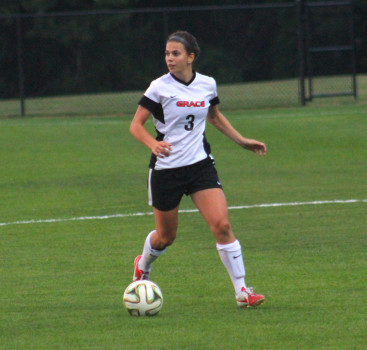 Heather Johnson scored one of Grace's goals Tuesday. (Photo provided by the Grace College Sports Information Department)