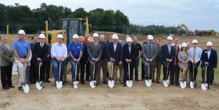 Breaking ground for the new Banner Medical Warsaw facility, shown with shovels, from left are: Cary Groninger, president G & G Hauling and Excavating; Rick Wallen, director of tech services, Bonner Medical; State Rep. Curt Nisley; Dan Robinson, Robinson Construction; Mark Redding, president of Banner Medical; Mayor Joe Thallemer; George Robertson, KEDCo; Rocky Rockwell, general manager of Banner Medical Warsaw; Dan Stoettner, executive vice president and chief operating officer Bannder Medical; Kellie Altruda, Malcom and Associates, architects; Jeremy Skinner, city planner, Charles Smith, president Warsaw Redevelopment Commission.