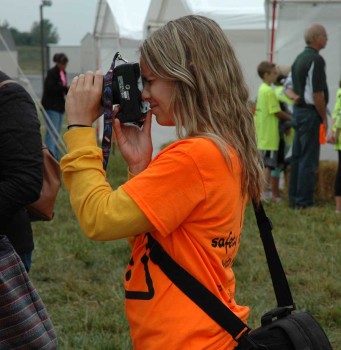 Tippecanoe Valley junior Abbi Miller snaps a photo for her school's newspaper.