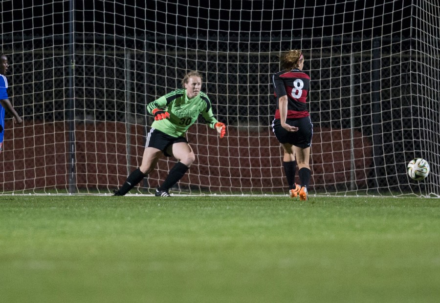 Grace College goalie Abby Schue is a big reason why the Lancers are undefeated and ranked No. 7 in the country. Sophomore Schue is a former star at WCHS (Photo courtesy of Jeff Nycz)