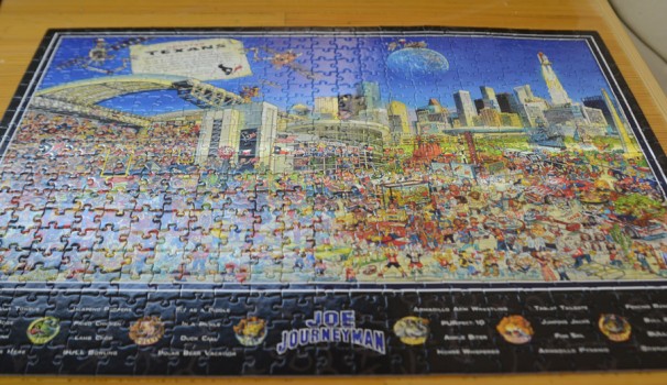 A completed 500-piece puzzle.