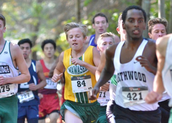 Ben Hoffert keeps pace with the pack.