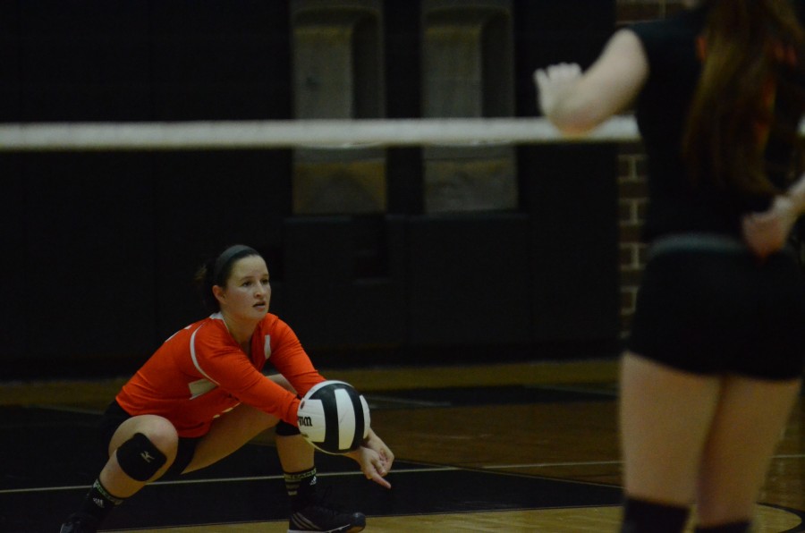 Warsaw libero Peyton Adamiec makes a pass in sectional play Saturday. The Tigers lost 3-0 to No. 10 Elkhart Memorial in a thrilling semifinal.