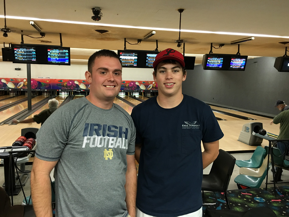 Ryan Coquillard and Drew Wright each bowled remarkable games Wednesday at Wawasee Bowl in Syracuse. (Photos provided by Curtis Smeltzer)