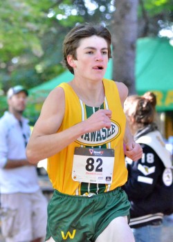 Wawasee's Sam Griner shaved over a minute off his previous top time at OxBow Park during his sectional run last weekend. (Photo by Nick Goralczyk)