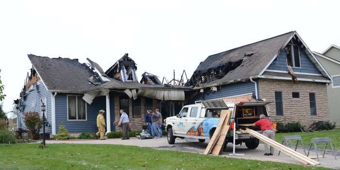 Leesburg/Plain Township Fire Department was called back to 863 E Barrington Place, Warsaw, around 8:45 a.m. for a rekindle of the fire. Attempts were being made, at that time, to salvage some of the family's belongings.