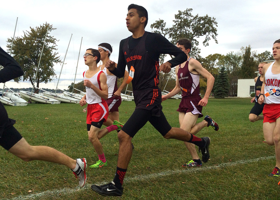 Xavi Ramirez and the Warsaw boys cross country team will have its hands full at the New Prairie Semi-state this Saturday. (Photo by Mike Deak)