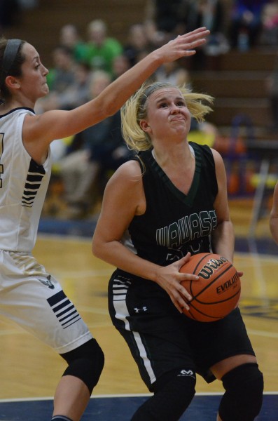 Wawasee's Kylee Rostochak stops in the lane Tuesday night. The senior standout scored a game-high 15 points in a 42-38 loss at Fairfield.