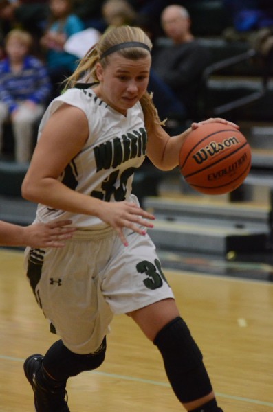 Kylee Rostochak heads to the hoop for Wawasee Friday night. The host Warriors lost 33-30 to Westview.