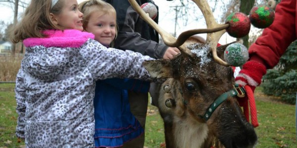 Children with reindeer