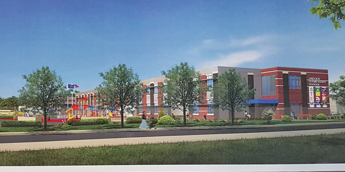 An artist rendering of Lincoln Elementary's possibly look upon completion.  