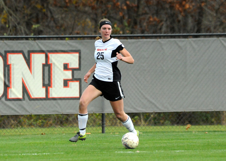 Meredith Hollar and the Grace College women's soccer team will take part in its first-ever NAIA Women's Soccer tournament. (File photo by Mike Deak)