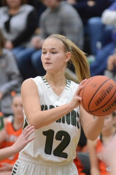 Kabrea Rostochak looks to pass for Wawasee.