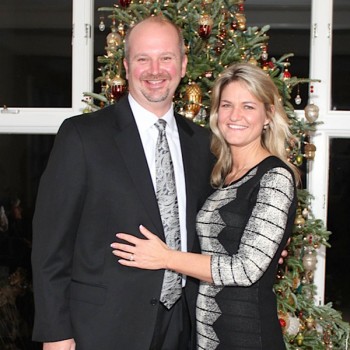 Chad and Christy Maple at the Tall Oaks venue Christmas tree.