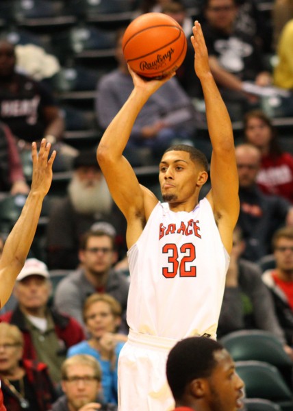 Grace College's Brandon Vanderhegghen posted a game-high 20 points Friday as Grace College defeated IU-Southeast at Banker's Life Fieldhouse. (Photos provided by Jeff Nycz of Mid-South Images)