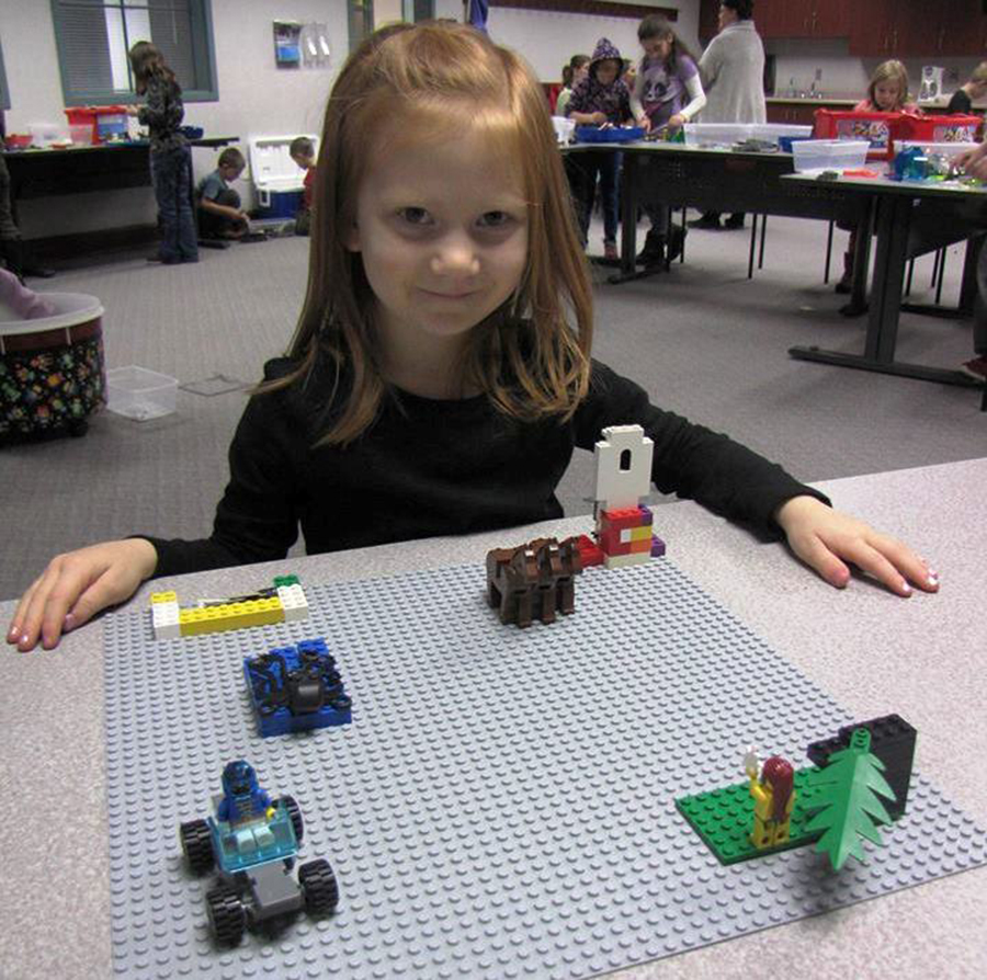 All homeschooling families are invited to attend the Homeschool Lego Club at 1 p.m. Wednesday, Jan. 6 at 1:00 pm. Pictured is Essalie Halas.