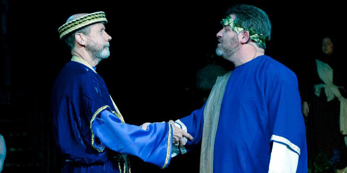 Shown is King Herod, played by Ken Parcels and Pontius Pilate, played by Rod Urick, in a previous production of Christ's Passion. (Photo provided)