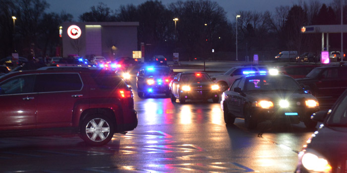 Police cars started rolling in around 5:15 p.m. Monday, Dec. 21.