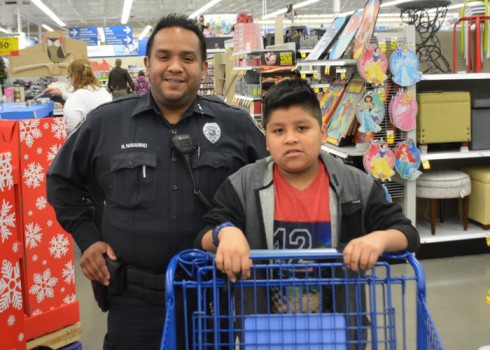 WPD Officer Rogelio Navarro and Juan getting ready to shop.